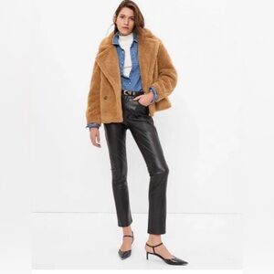 Banana Republic Factory Faux Shearling Teddy Jacket in Camel